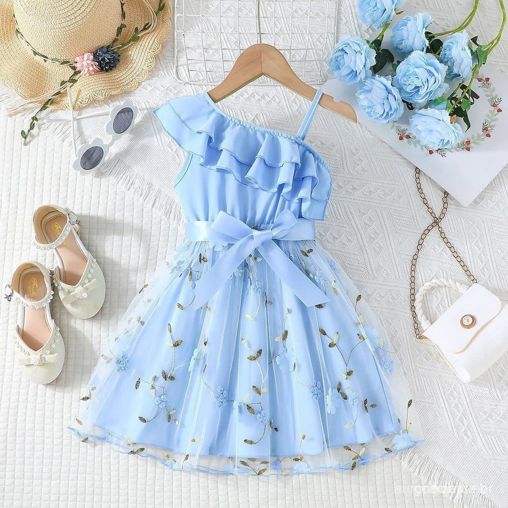 Vestido Infantil, Vestido de Princesa de Verão, Adequado para Meninas de 2 a 7 Anos, Vestido de Festa XBUT