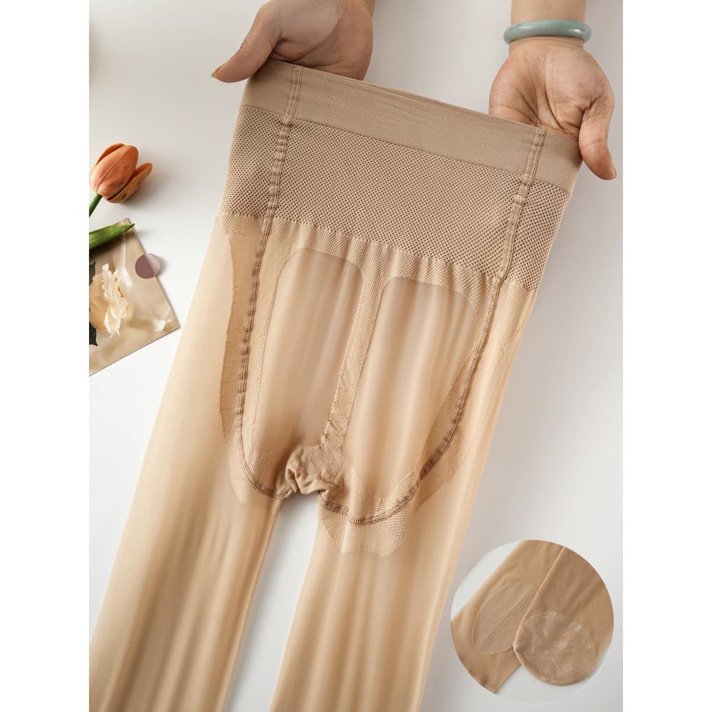 Meias coloridas de carne femininas estilo fino verão Natural Anti-listramento levantamento de seda Hip-lifting abdômen-N