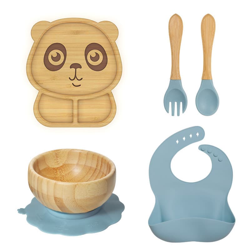 Prato de comida complementar infantil de madeira Prato de jantar criativo de desenho animado Jardim de infância Uso para