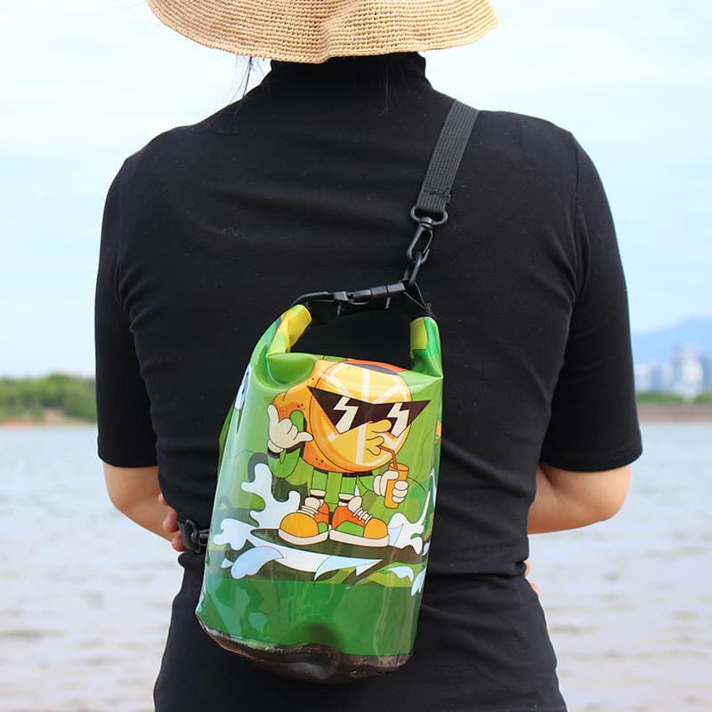 Bolsa balde à prova d'água para natação, grande capacidade, desenho animado, praia, pvc, viagem ao ar livre, armazenamen