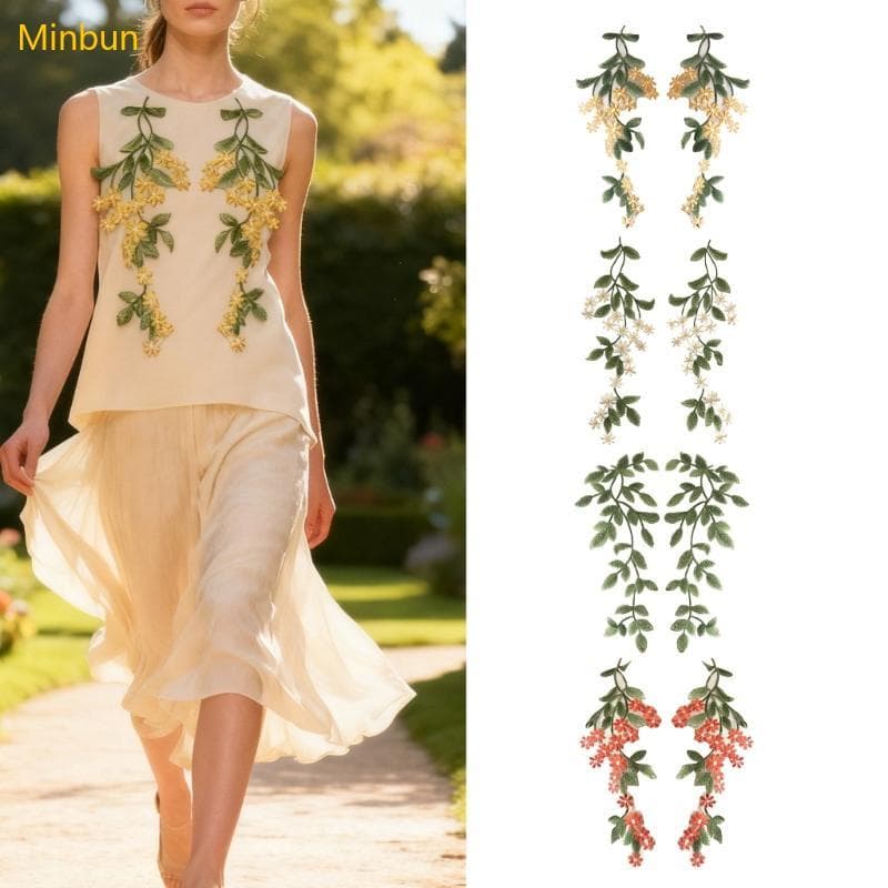 Minbun Renda Bordada Apliques Costura Patches Para Jaquetas Camisas Vestido