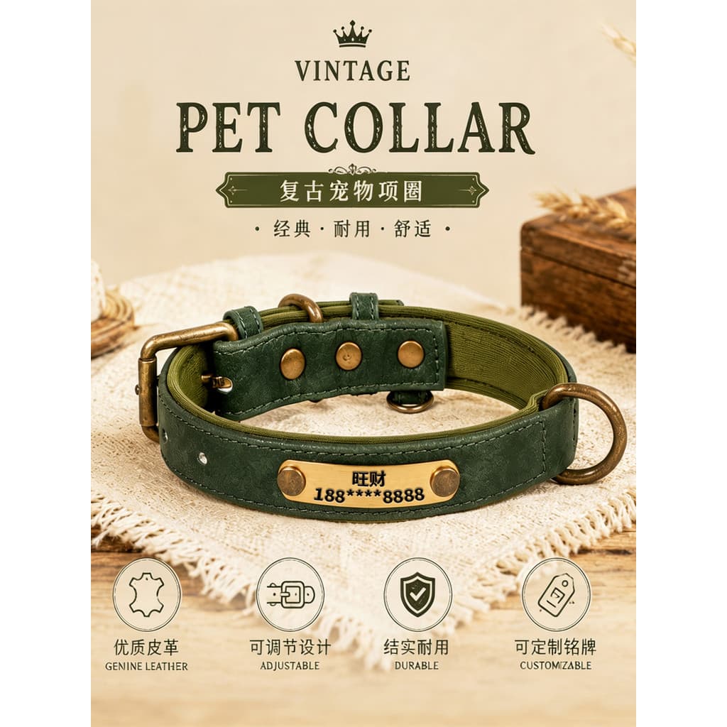 Coleira para cachorro, coleira para cachorro, pode ser gravada, coleira para animais de estimação, pequeno, médio porte,