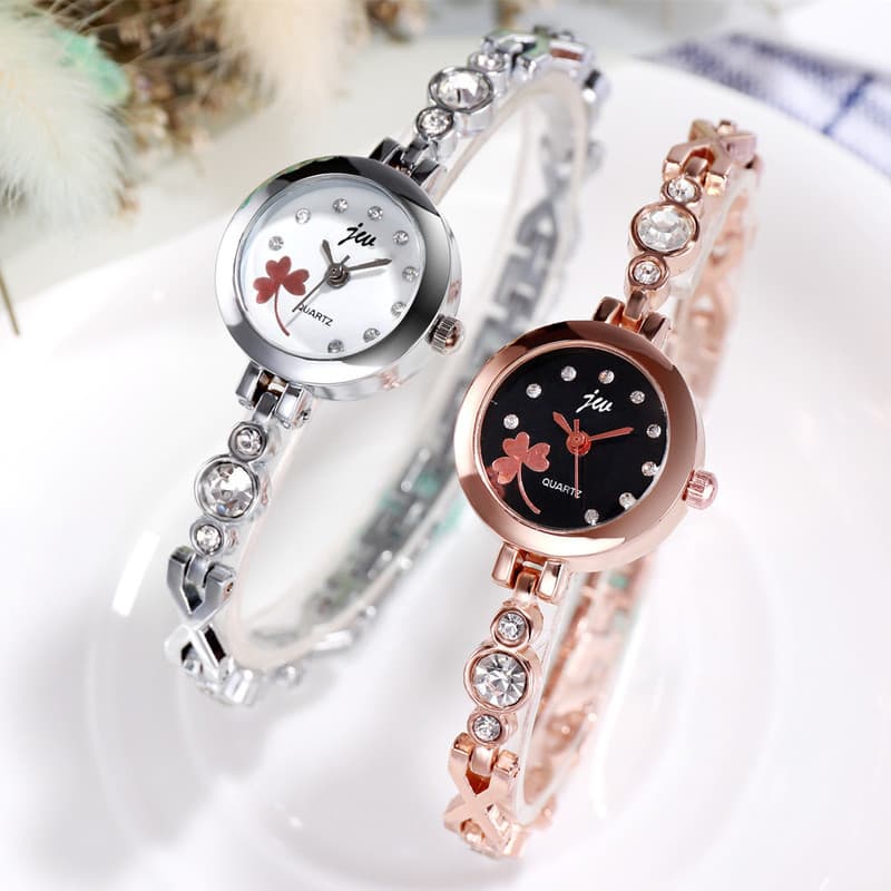 Estoque pronto 正 Relógio feminino exclusivo moda feminina All-Match relógio de moda pulseira de aço relógio eletrônico d
