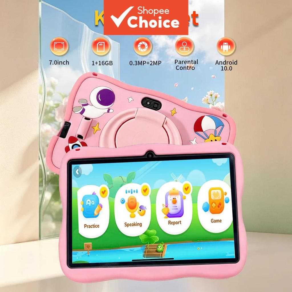 Tablet Infantil De 7 Polegadas , Sistema Android , Wi-Fi E Bluetooth , Câmera HD , Inteligente Super Durável Para Crianç