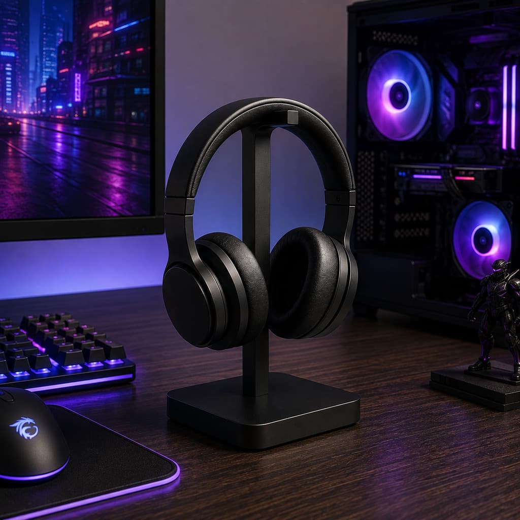 Suporte de Mesa para Fone Headset Controle Gamer Universal Elegante Minimalista