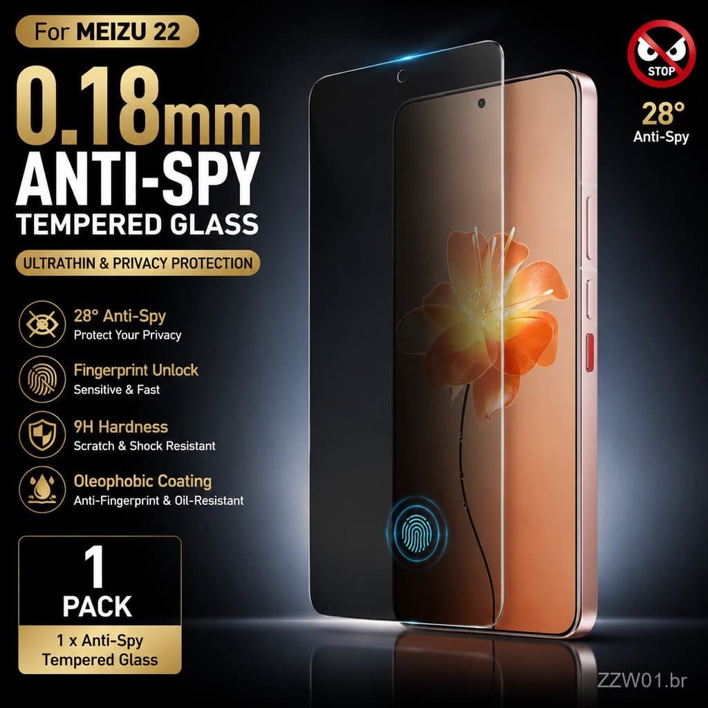 Vidro Temperado Anti-Espião De 0.18 Mm Para Meizu 22 21 20 Pro 21 Note Meizy 16 Protetor De Tela De Privacidade Desbloqu