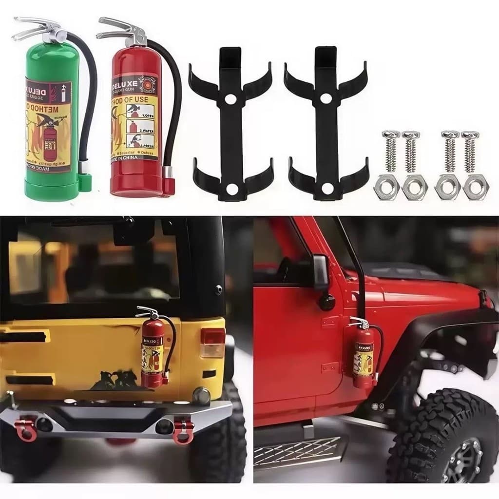 Modelo De Extintor De Incêndio De Esteira RC 1/10 Com Suporte E Parafusos Para Carro SCX10 90046 TRX4