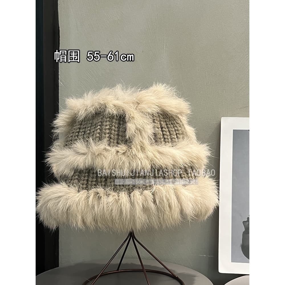 Novo outono inverno pele de coelho leão proteção chapéu feminino calor Sichuan casal ocidental peludo chapéu de malha pr
