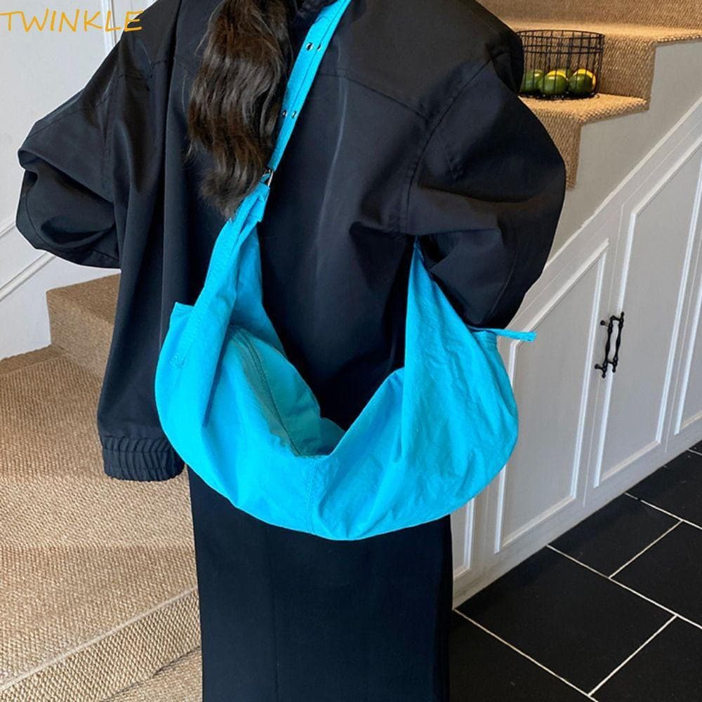 Bolsa De Ombro De Nylon TWINKLEO , Crossbody Leve Estilo Coreano Bolinho Preguiçoso
