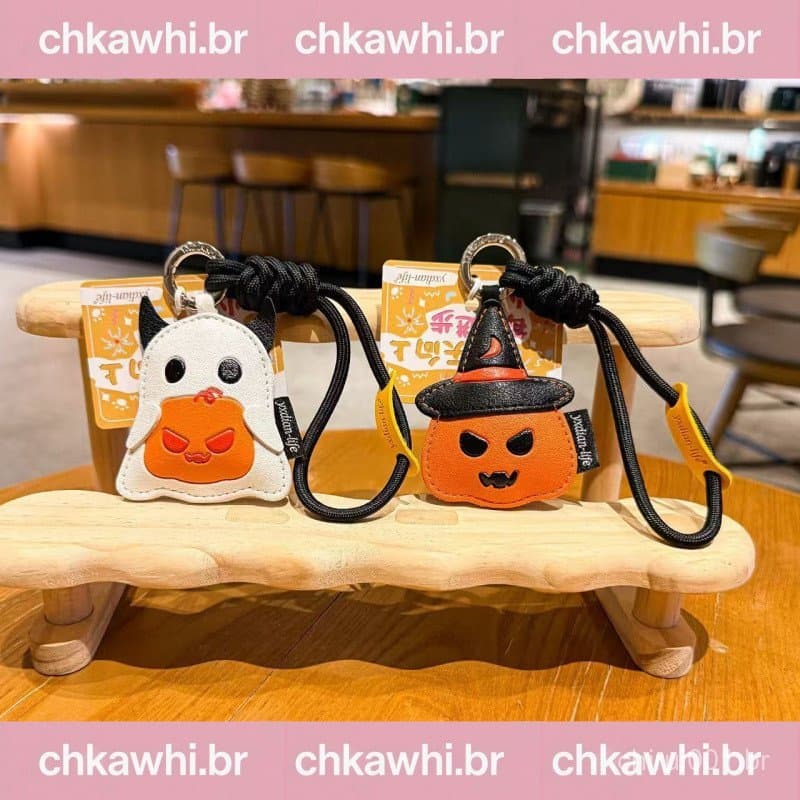 Adorável Abóbora Dos Desenhos Animados Forma Chaveiro Clássico Halloween Fantasma Chaveiros Presentes De Festa