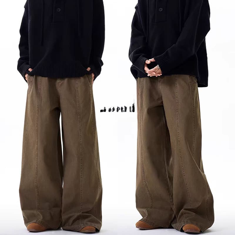 Calças masculinas calças Jeans soltas Jnco calças soltas Maong marrom/preto calças masculinas retro Street Wear calças d