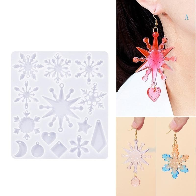 Um Pingente De Floco De Neve Brincos Molde Natal De Silicone Artesanato Artesanal