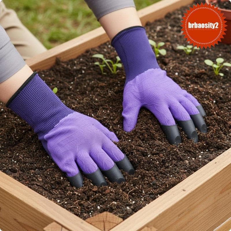 [Brbaosity2] Luvas De Jardinagem Antiderrapantes Com Garras Jardim Respiráveis Equipamento De Proteção À Prova D'água Pa