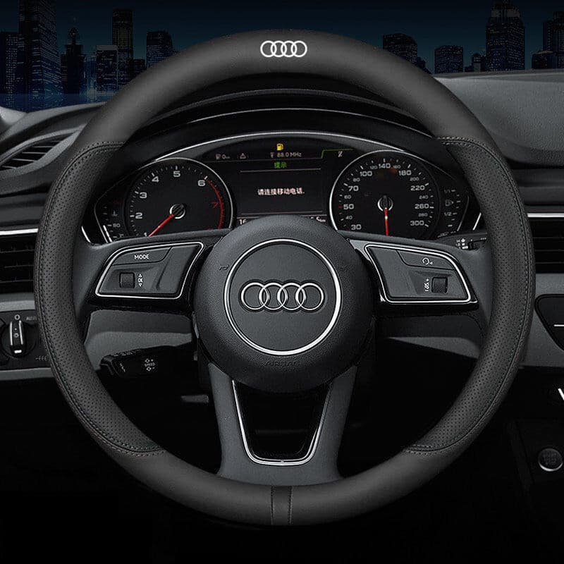 1 peça de capa de volante em couro ultra-fino, confortável e respirável, antiderrapante e anti-suor, adequada para Audi