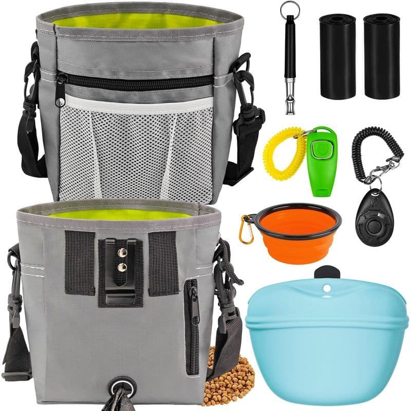 Bolsa Para Tratamento De Cães Treinamento-6 PCS Saco De Com Clicker , Dispensador De Cocô , Apito , Tigela Dobrável , De
