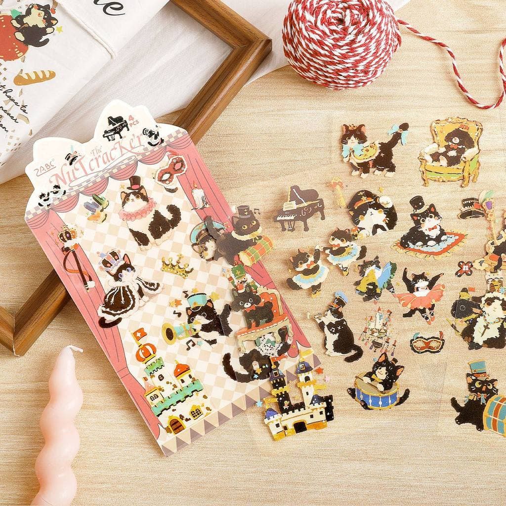 Estilo coreano ins simples pintados à mão bonito gato adesivos de alto valor diy manual caso de telefone Tablet decoraçã