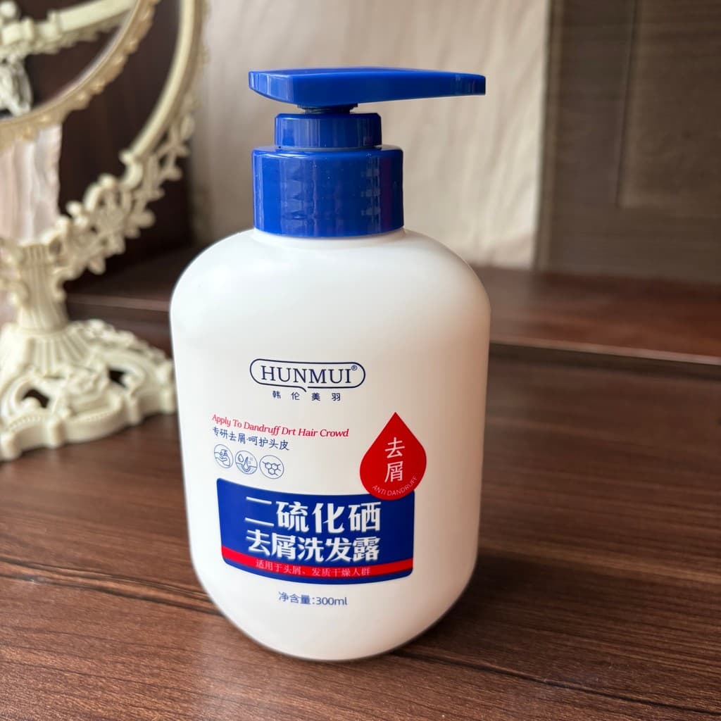 Han Lun Meiyu Selênio Disulfide Shampoo Anticaspa 300ml Shampoo Refrescante Caspa Anti-Coceira Controle de Óleo Suave
