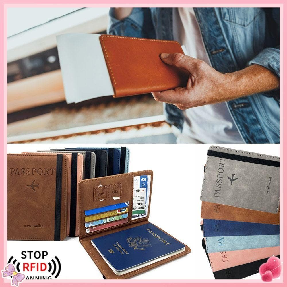 Porta-Passaporte RFID , Bolsa Para Multifuncional De Couro , Carteira Ultrafina À Prova D'água