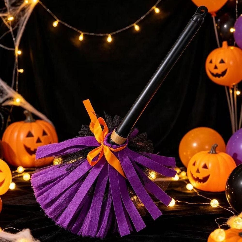 BLISVEX Vassoura Flutuante , Móvel Giratória Elétrica De Bruxa De Halloween , Ativada Por Som