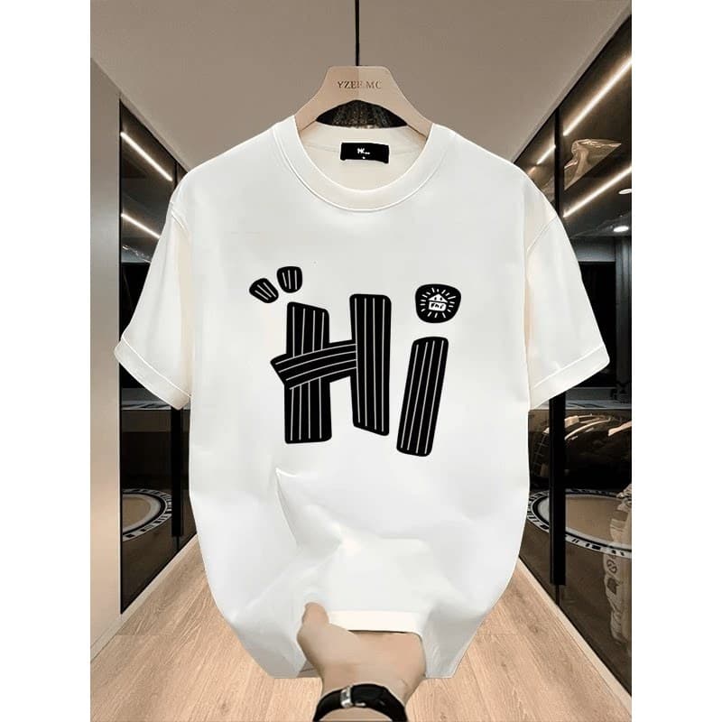 Estilo americano rufião bonito pesado algodão de manga curta camiseta das mulheres dos homens impresso verão ins street