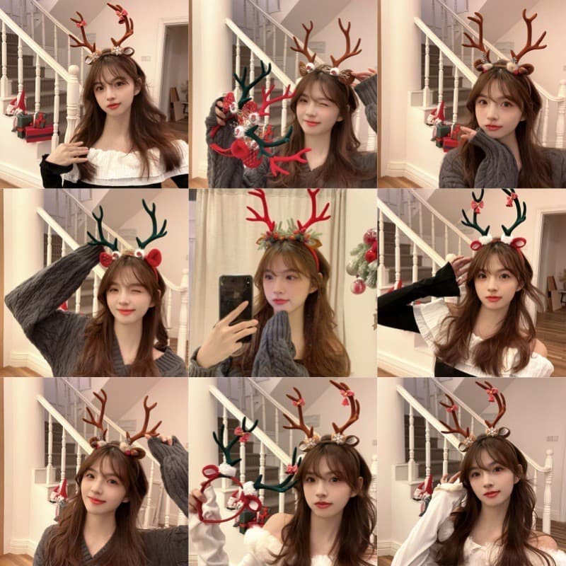 Natal Headwear Oversized chifres bandana Elk vestir-se Mori bandana acessórios foto adereços acessórios de decoração
