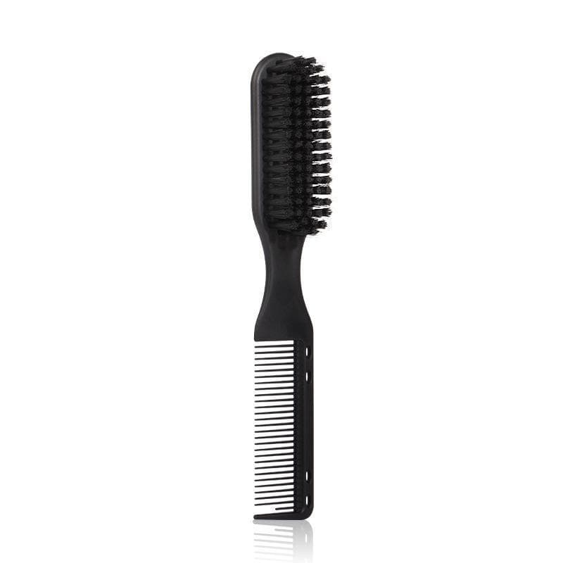 (WHDR) 1 Unidade 2 Em 1 Escova De Pente De Barba Dupla Face Preta Fosca Portátil Ferramenta De Limpeza Masculina