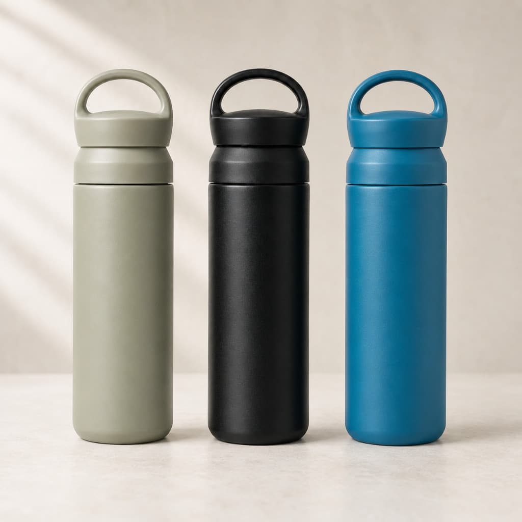 Garrafa Térmica Aço Inox 500ml Vedação A Vácuo  Alça Garrafa Academia Dia a Dia 24 Horas Gelada e 8 Horas Quente