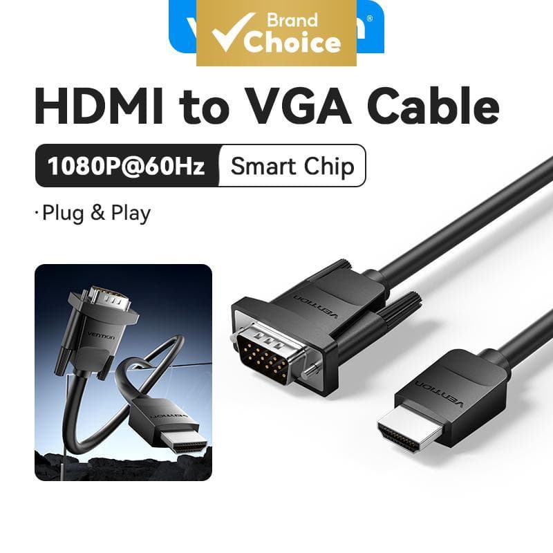 Cabo Conversor Vention HDMI para VGA Macho 1080P@60Hz para Computador