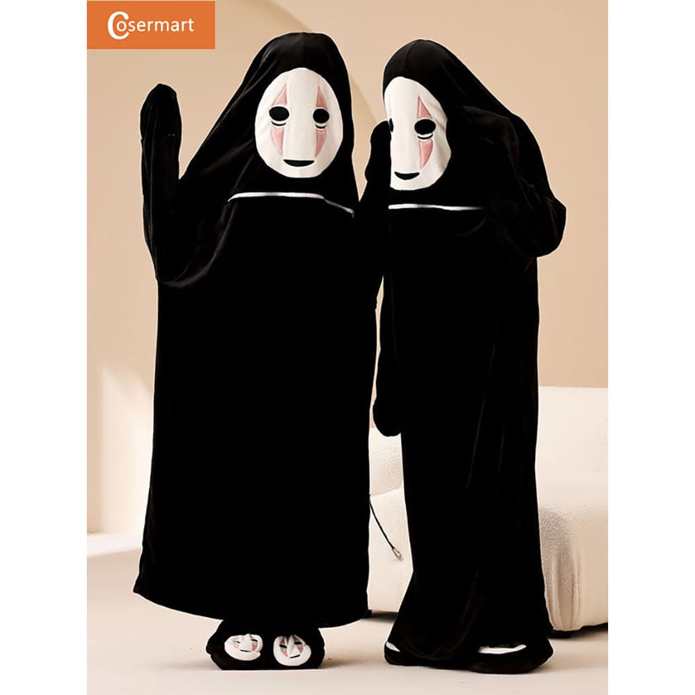 Spirited Away sem rosto masculino casal camisola Halloween engraçado masculino feminino casa pijamas de uma peça trajes