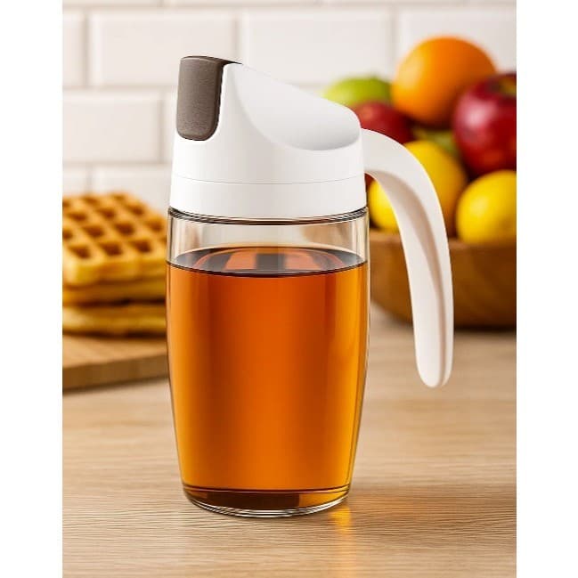 Galheteiro Garrafa Bico Dosador 600 ML Vidro Abre Fecha Automático Óleo Vinagre Azeite
