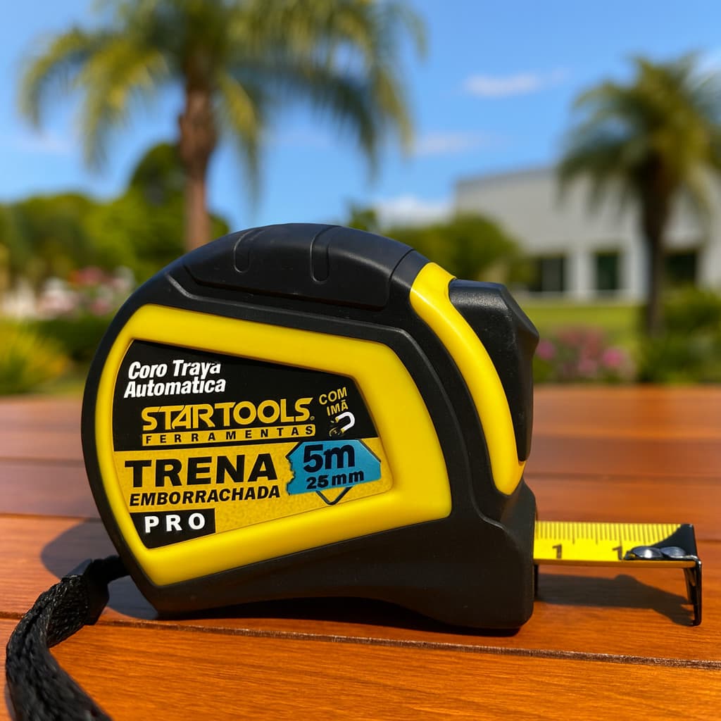 Trena Fita Métrica Startools 5 metros Profissional Emborrachada com Trava Automática- Com IMÃ