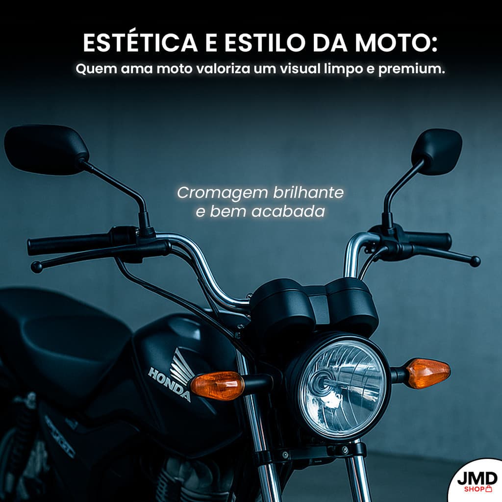 Guidão De Moto Com Suporte Peso Pezinho Modelo Cargo Fan Titan CG Star 160/150/125 Motocicleta Ferro