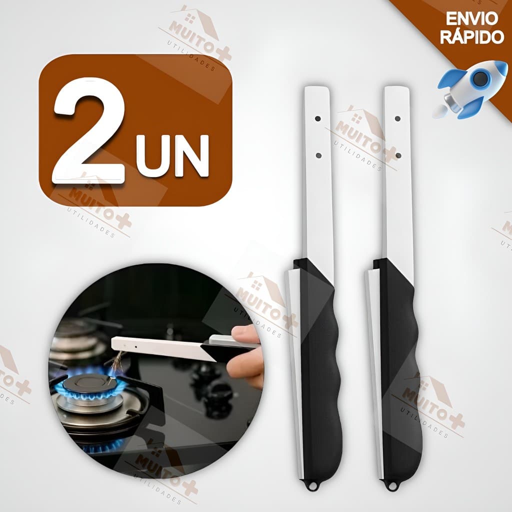 Kit 2 Acendedores de Fogão Linha Premium Multi Disparos 22cm Para Cozinhas Restaurantes e Uso em Geral
