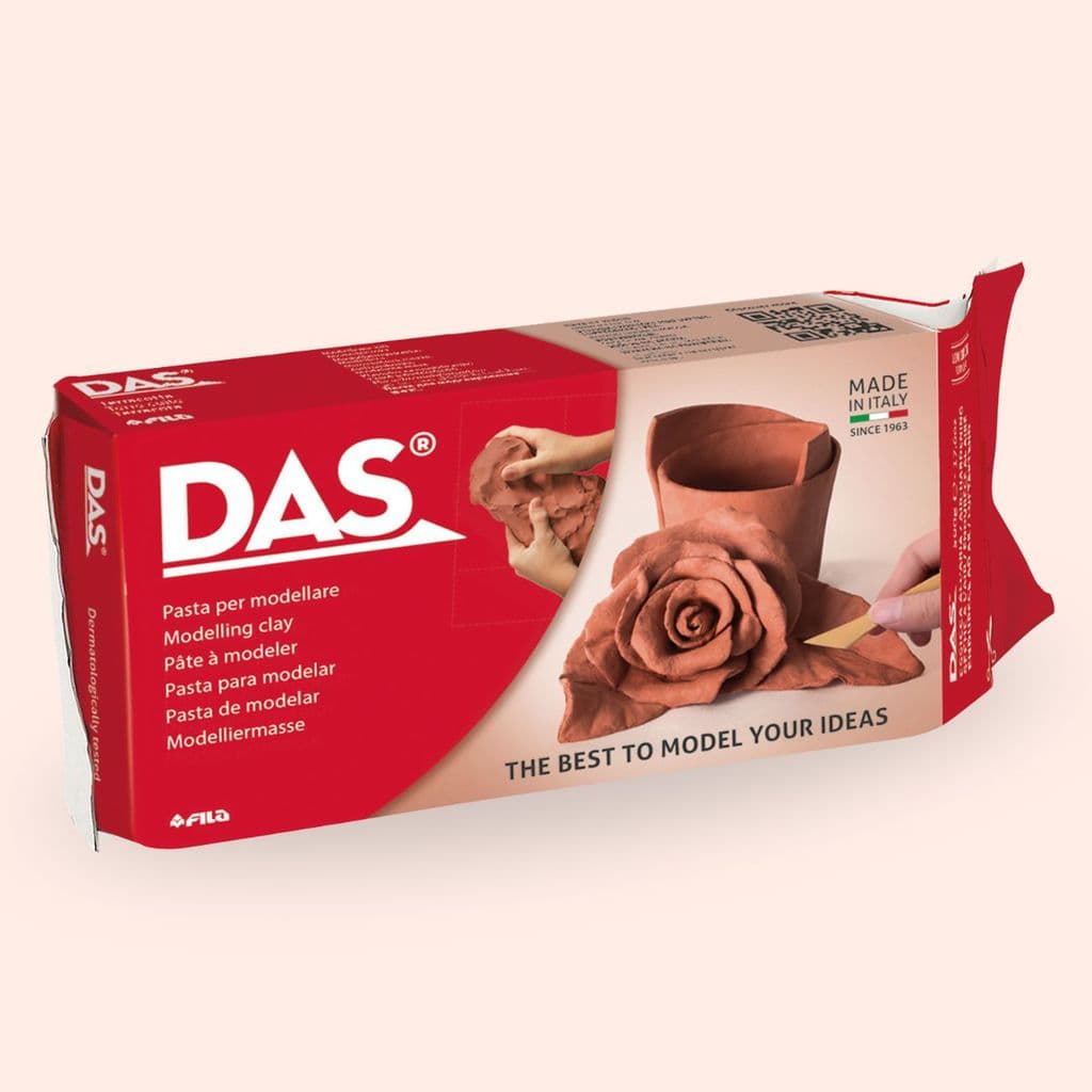 Massa para Modelar DAS Terracota 500g Cerâmica Fria Artesanato Massa Biscuit Escultura Seca Rápido