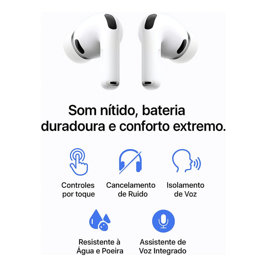 Fone De Ouvido Pro 3 3a Geração Bluetooth Cancelamento Ruído Para Iphone 15 16 17 Pro max