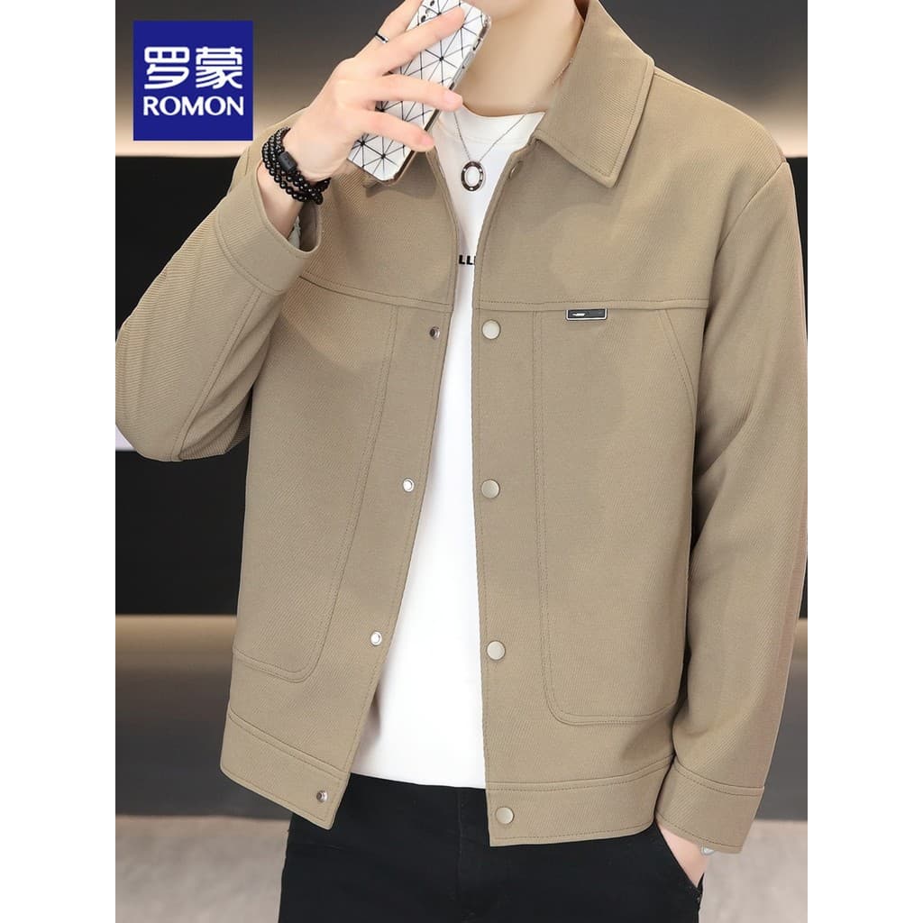 Lomon jaqueta masculina 2026 outono novo estilo na moda rufião bonito roupas superiores soltas Casual lapela jaqueta rou