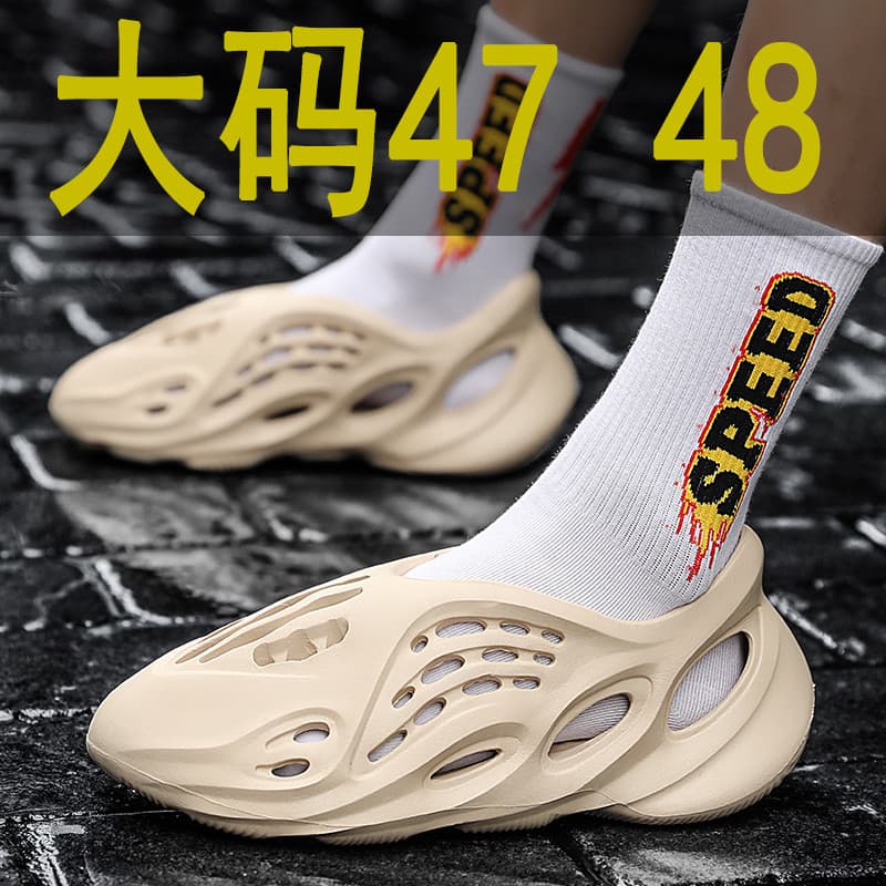 2024 novo estilo sapatos de buraco de coco tamanho grande homens verão Toe-coberto sandálias casal 48 oco sapatos de pra