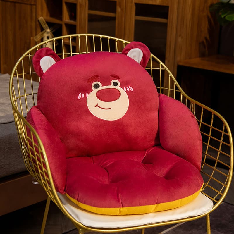 Almofada dos desenhos animados almofada cadeira almofada integrada apoio lombar morango urso estudante dormitório bunda