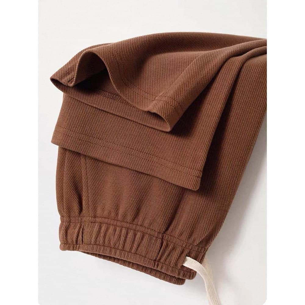 300g pesado cor sólida sarja calças retas Sweatpants masculino solto Drape calças esportivas femininas calças casuais es
