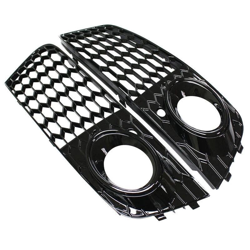 Grade Brilhante Da Malha Lâmpada Luz De Nevoeiro Do Amortecedor Dianteiro Para 2008-2012 Audi A4 B8 Chrome Acessórios Ca