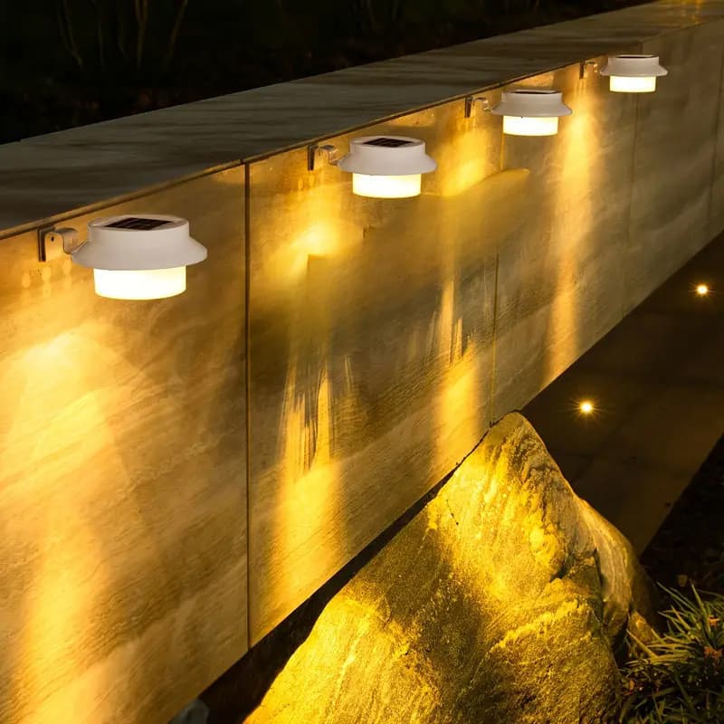 Iluminação Solar À Prova D'água Para Jardim , Luzes Solares De Calha De Varanda Parede , Caminho , Cerca , Pátio , Ideal