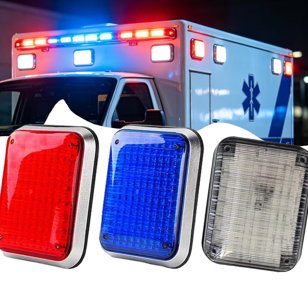Vermelho Azul Âmbar DIY 12V/24V Luz Piscante Stroboscópios Ambulância Carro flash Luzes Bombeador Motores De Incêndio LE