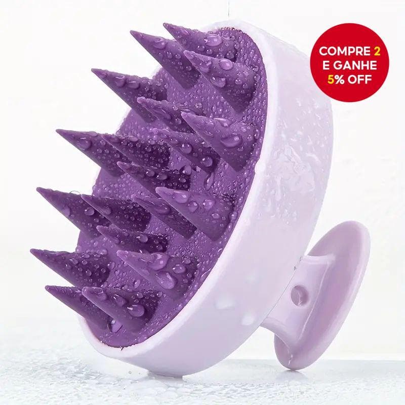 Escova De Shampoo De Silicone Para Massagem No Couro Cabeludo-E Banho , Itens Essenciais Cuidados Com Os Cabelos