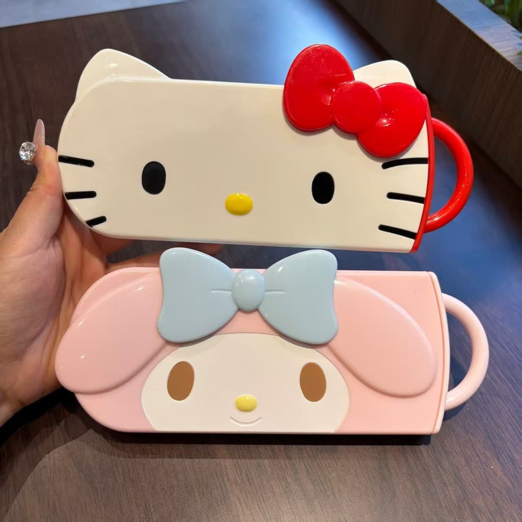 Hellokitty My Melody, Utensílios de Mesa de Desenho Animado Fofos, Populares no Instagram, Utensílios de Mesa Personaliz