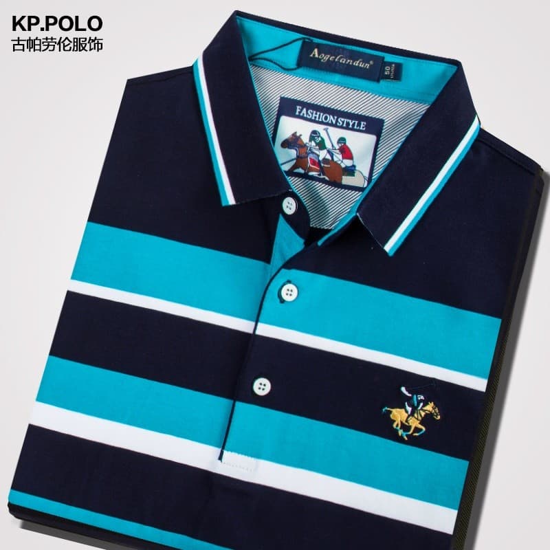 Marca masculina de manga curta listrado camiseta roupas de algodão masculino meia manga camiseta negócios Casual camisa