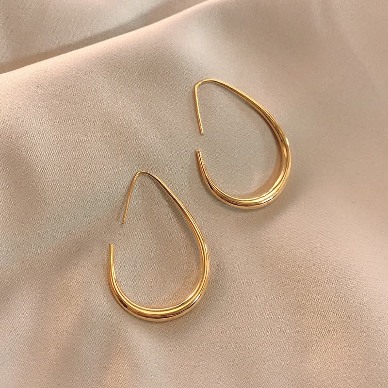 | 【cartelas de brincos feminino】 | kit brinco aço inoxidável ♝Ins Gancho de orelha feminino metálico europeu americano e