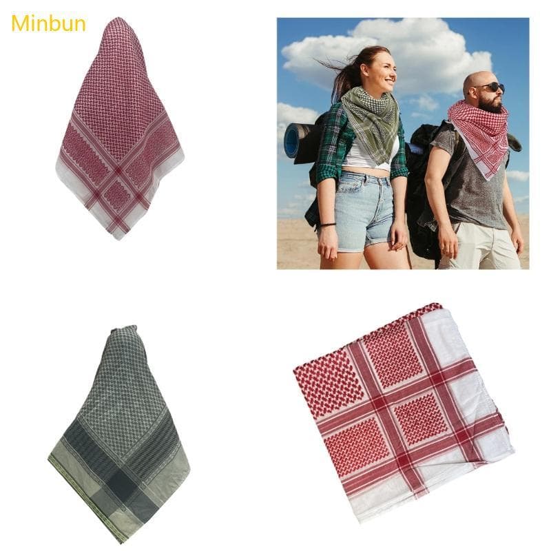 Minbun Franjas Keffiyeh Shemagh Cachecol Xale Capa Cabeça Do Deserto