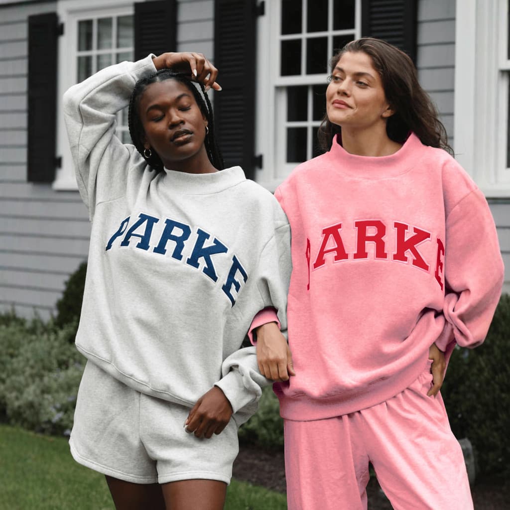 parkeofficial Bordado Meia Gola Alta Moletom Feminino