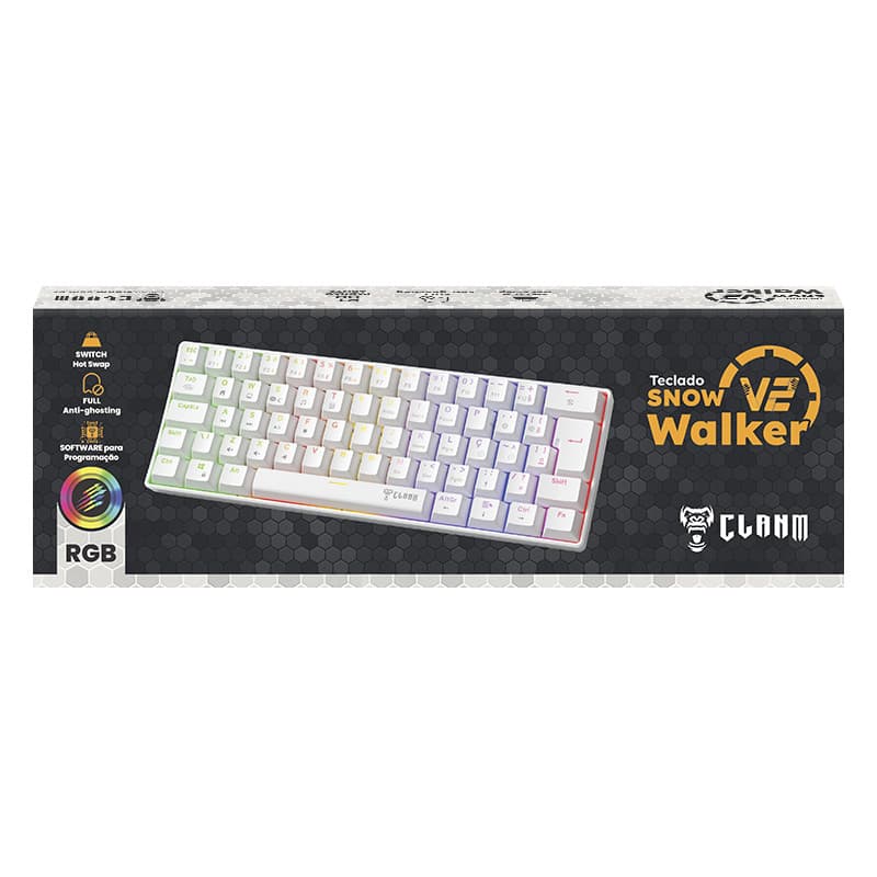 Teclado Gamer Mecânico 60% Snow Walker V2 RGB - Switch Red