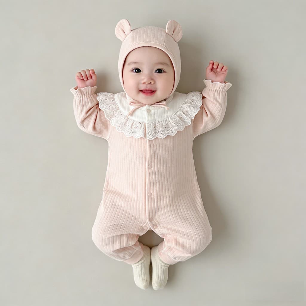 Bebê recém-nascido início da primavera macacão de algodão puro classe uma lua cheia pequeno mês roupas da menina primave
